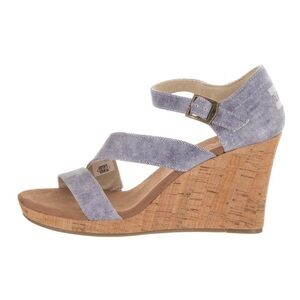 Clarissa slate blue wedge heel
